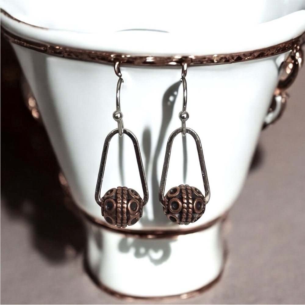 5 For $25💫Copper Ball Medallion Dangles